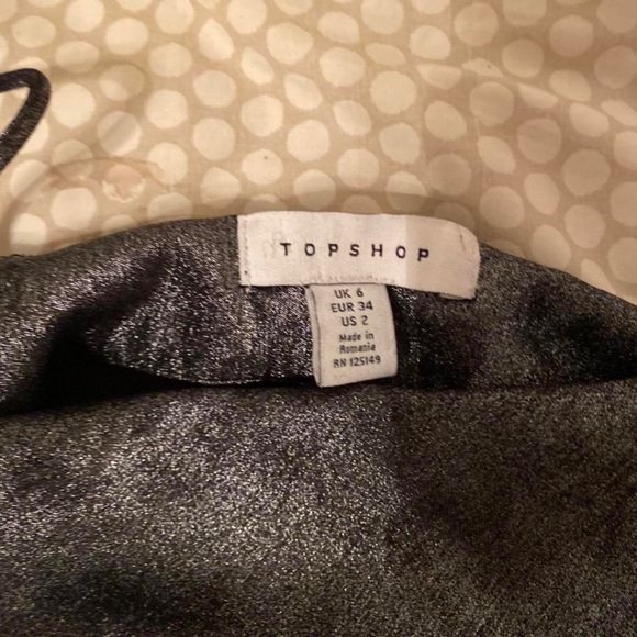 Beautiful gun metal metallic cowl neck mini dress - Picture 3 of 4